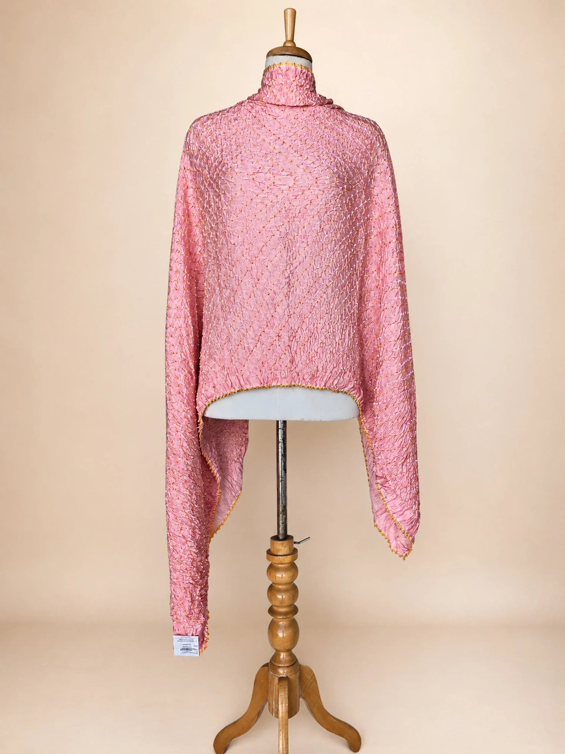 Heritage Modal Silk Bandhani Dupatta in Shades of Pink