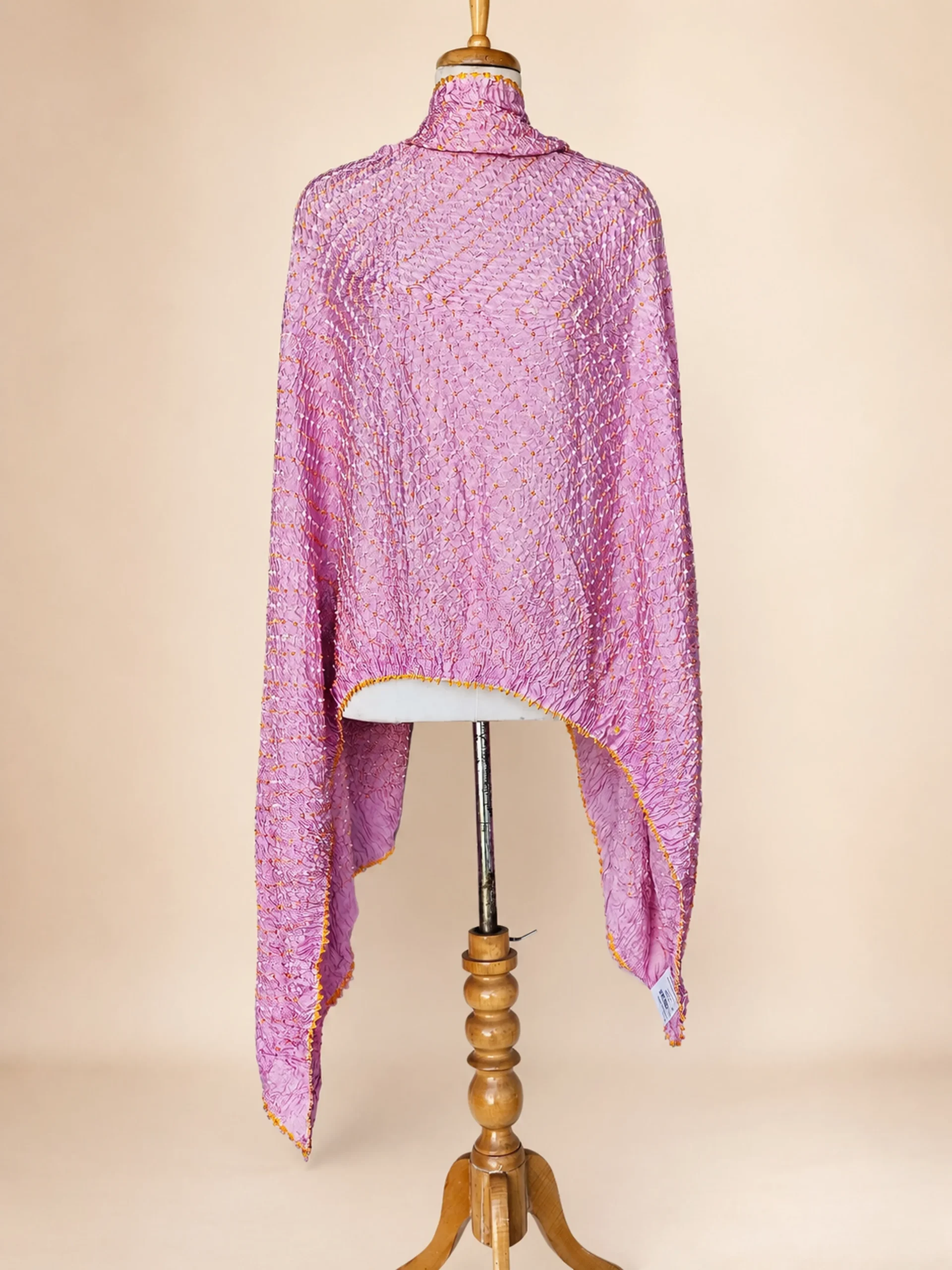 The Lilac Legacy – Handcrafted Modal Silk Bandhani Dupatta