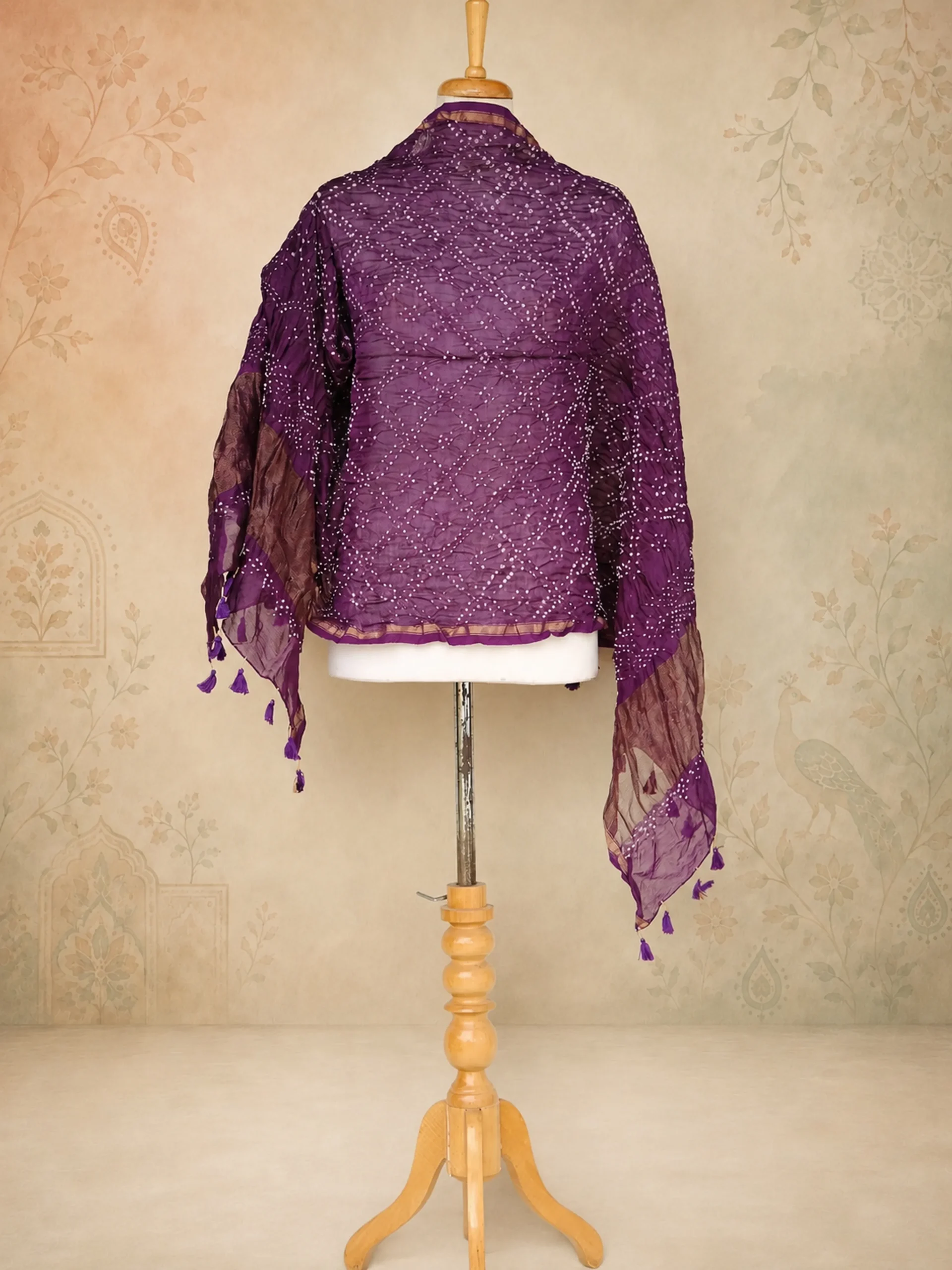 The Sovereign Collection: Pure Chanderi Silk Dupatta in Purple