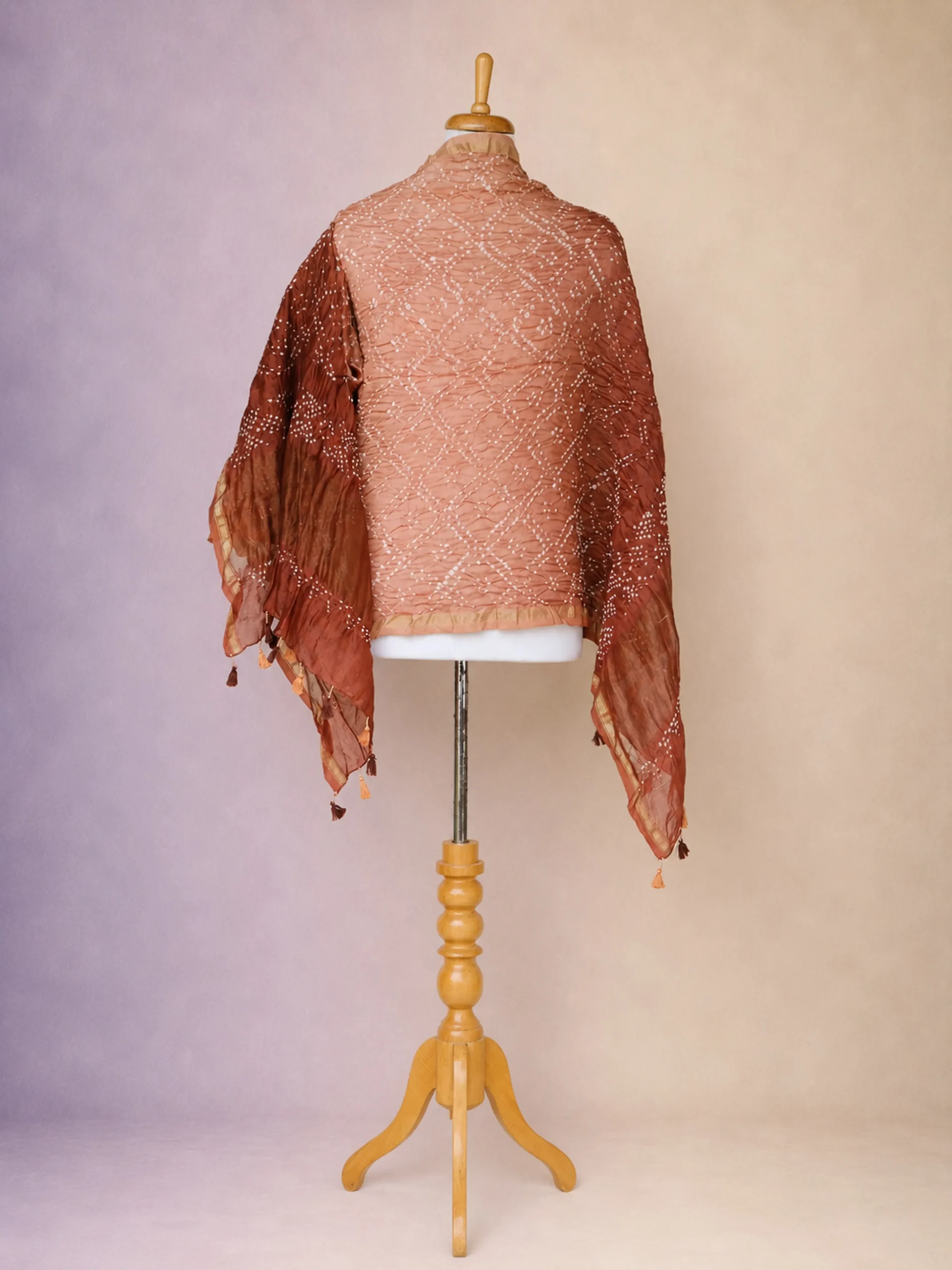 Pure Chanderi Silk Dupatta – Shades of Ash-Brown