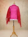 Sheer Luxury: Pure Chanderi Cotton Silk Dupatta in Fuchsia-Rose Haze
