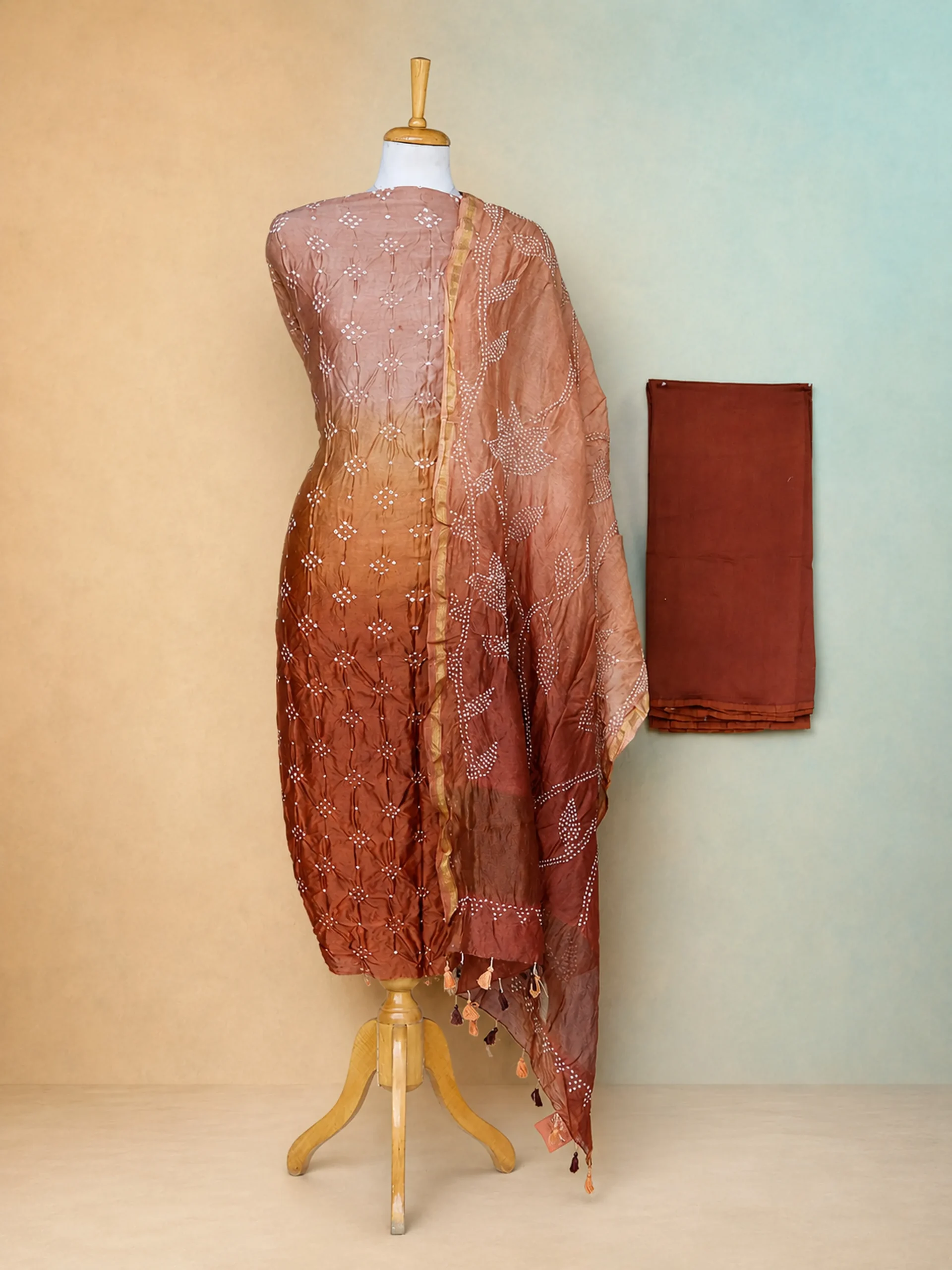 High-End Festive Wear Pure Chanderi Silk 3-Piece Dress Material Set