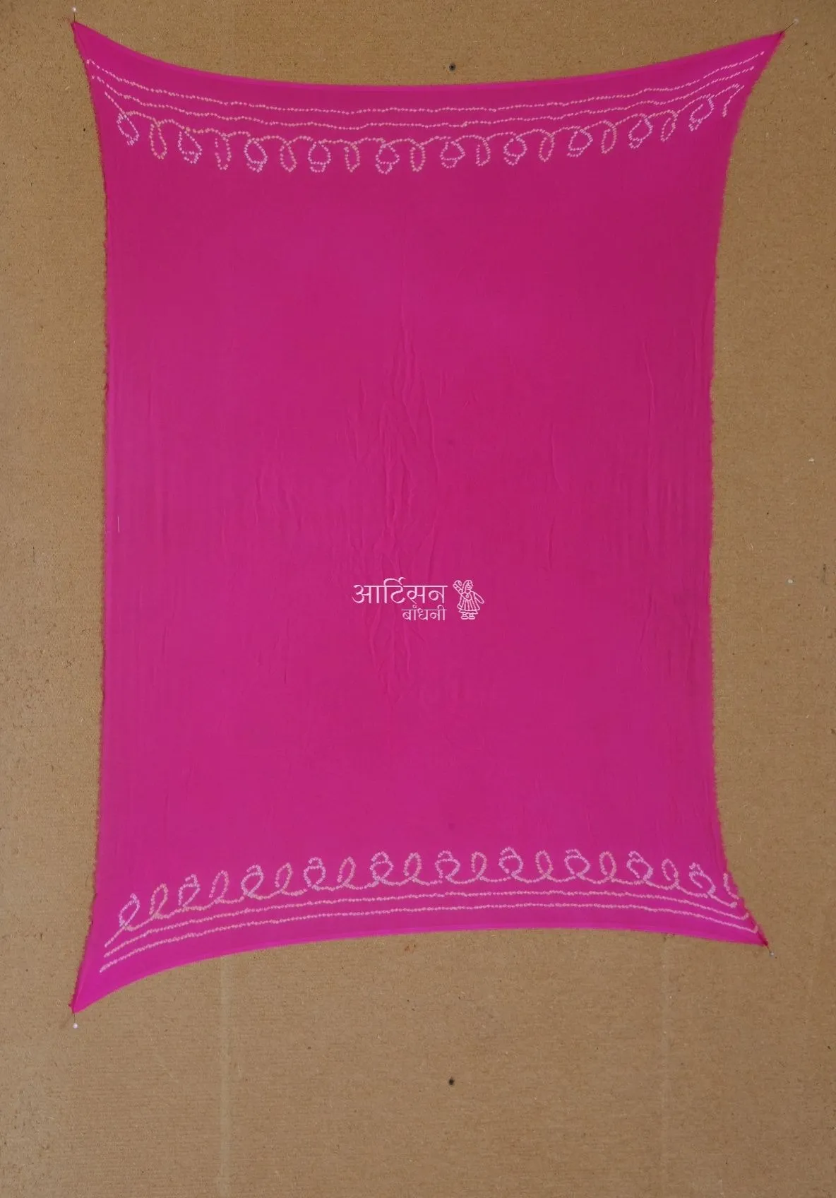 Designer Bandhej Textiles: Pink Pure Georgette Blouse Piece Set
