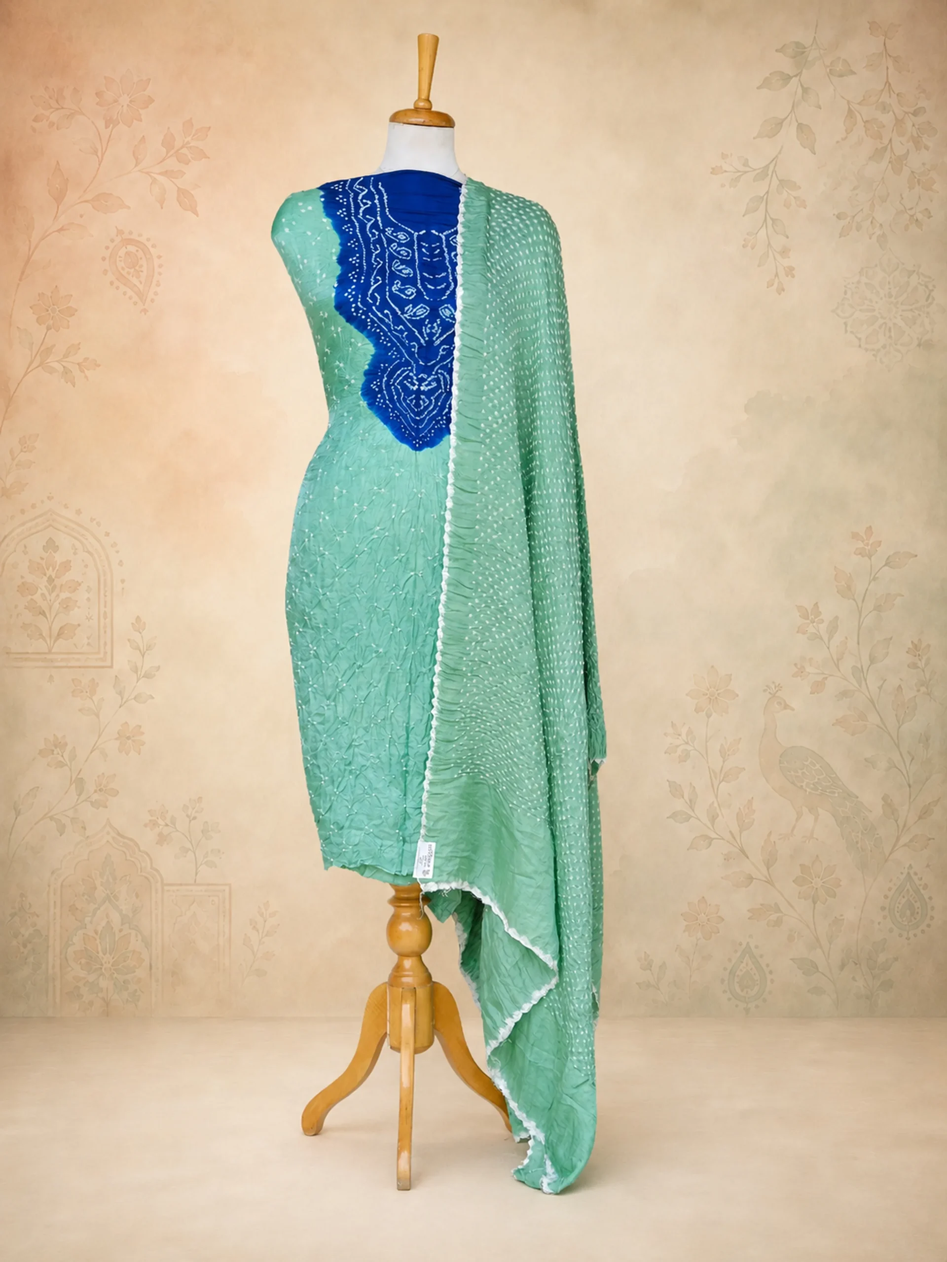 Premium Heritage Series: Pure Gaji Silk Suit Set in Oceanic Tones