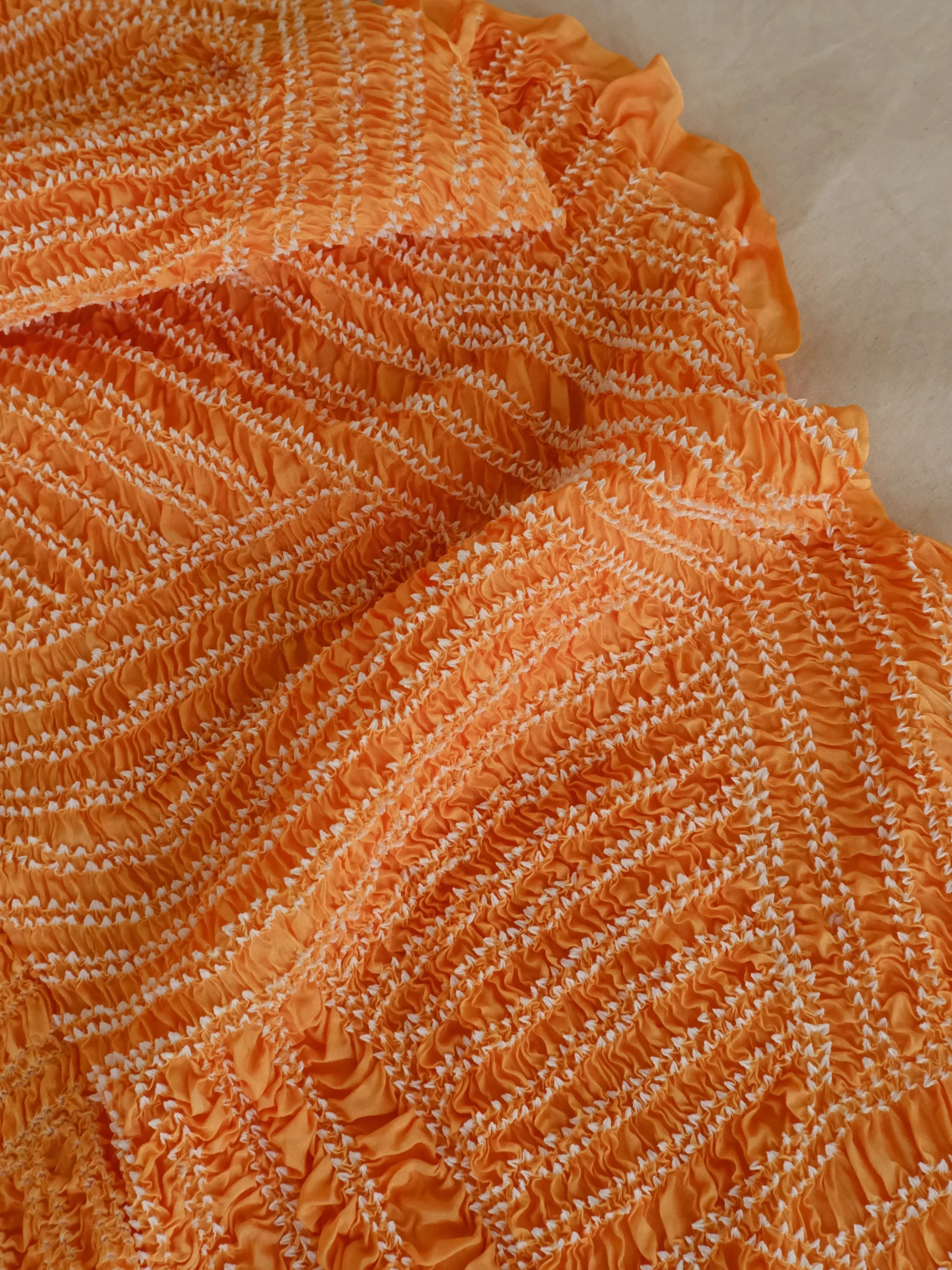 Citrus Whisper – Handcrafted Habutai Silk Bandhani Textile
