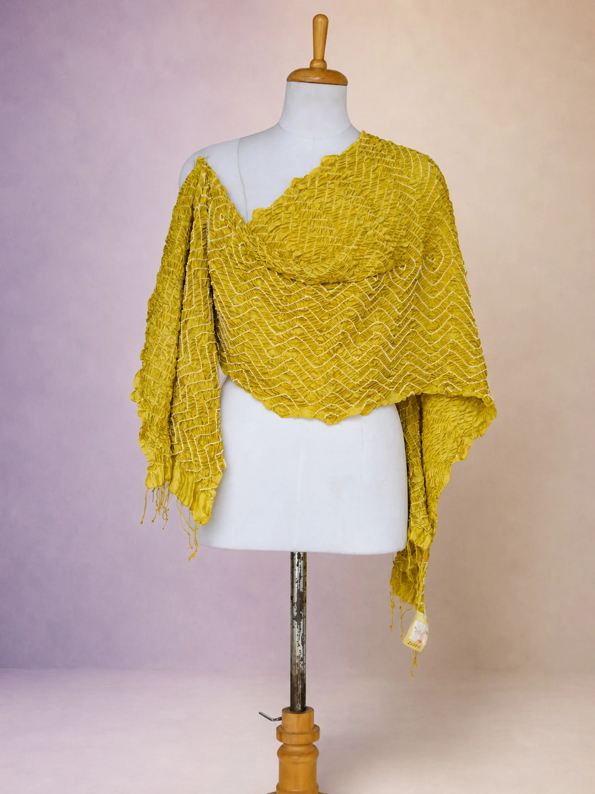 Noorani Haldi - Authentic Mulberry Silk Custom Tailoring Dupatta Accessory
