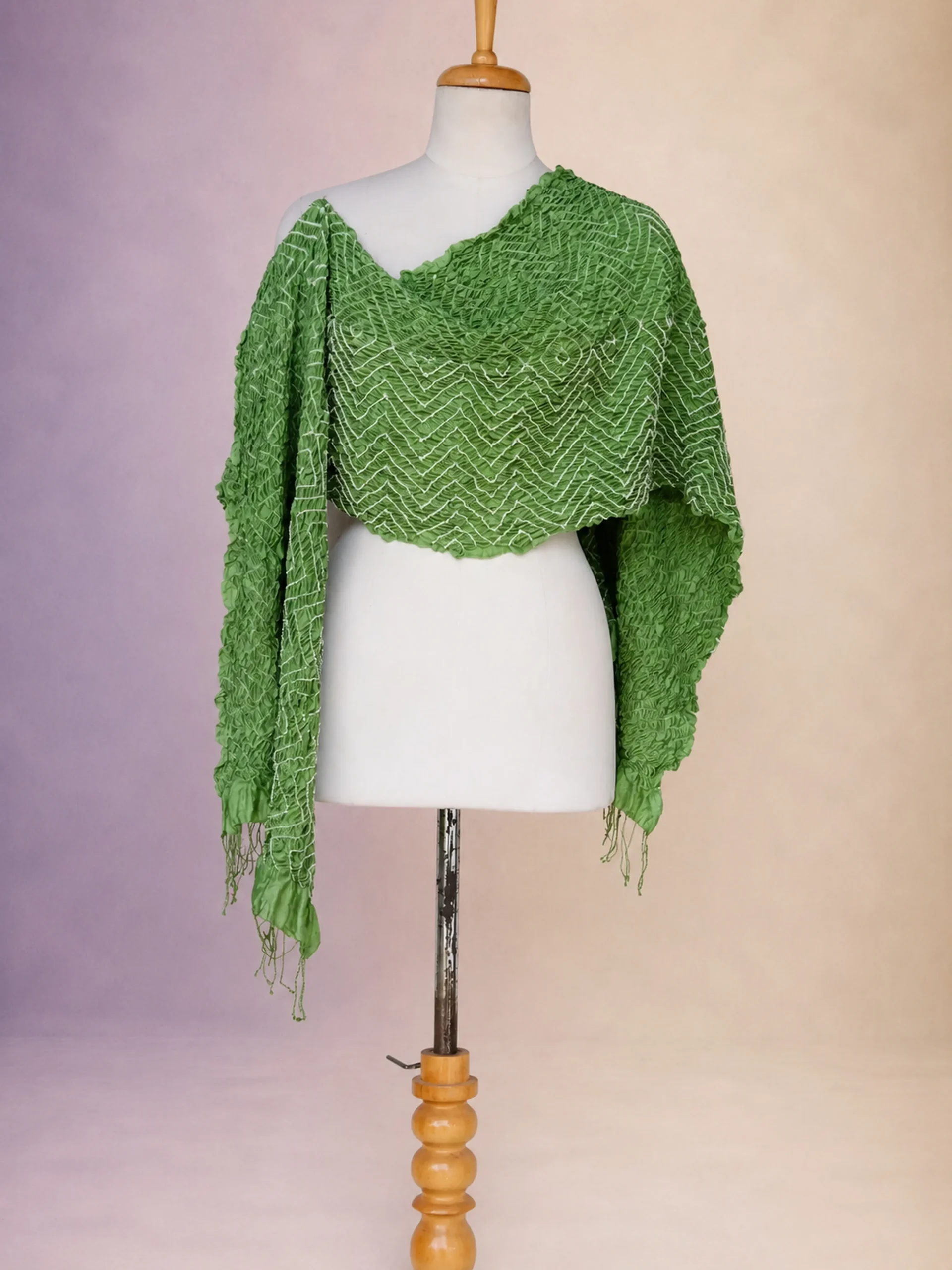 Exclusive Green Mulberry Silk Dupatta for Designer Suit Styling