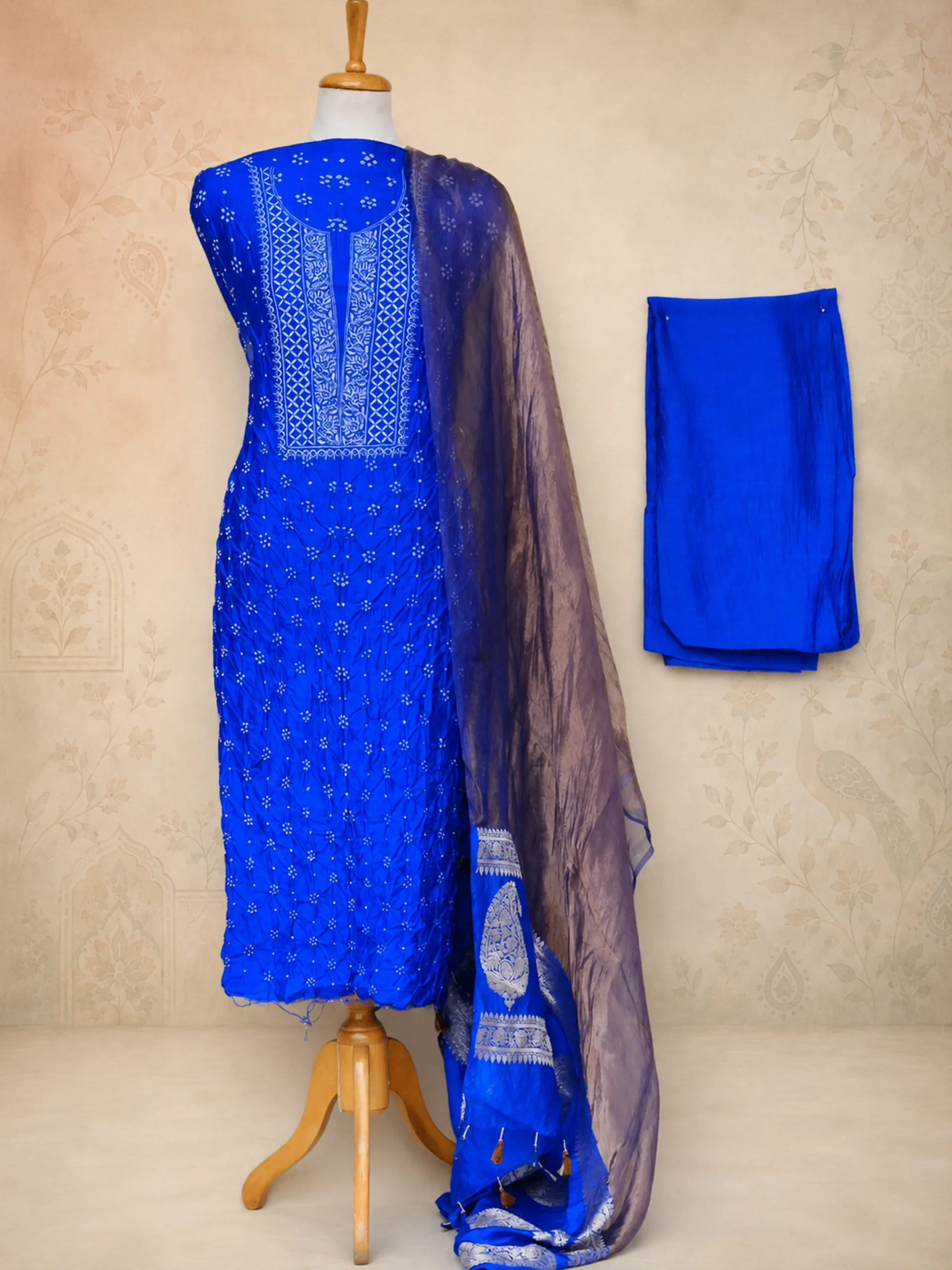 The Sovereign Collection: Pure Munga Silk Suit with Premium Tussar Dupatta