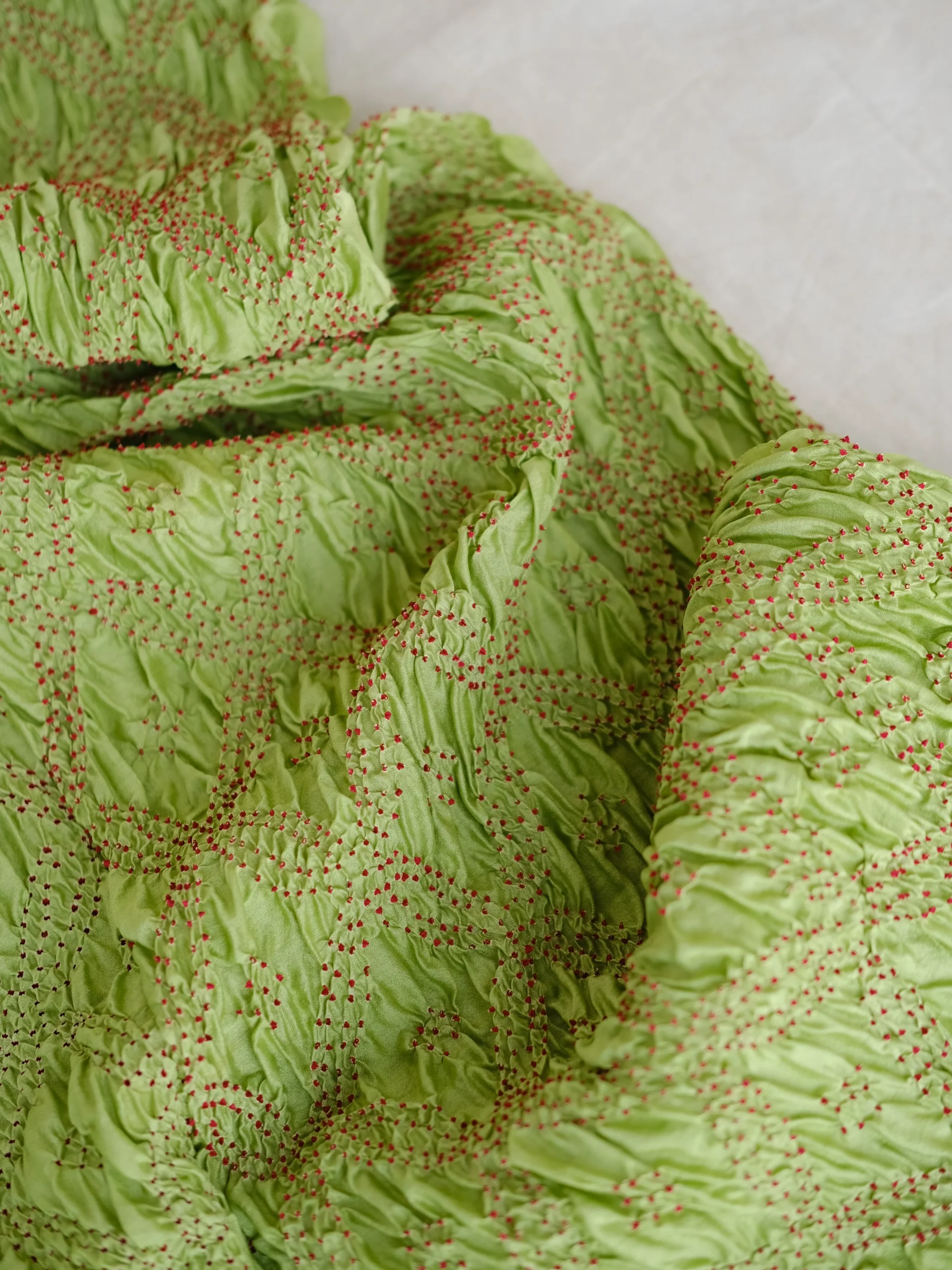 Verdure – Handcrafted Munga Silk Bandhani Fabric