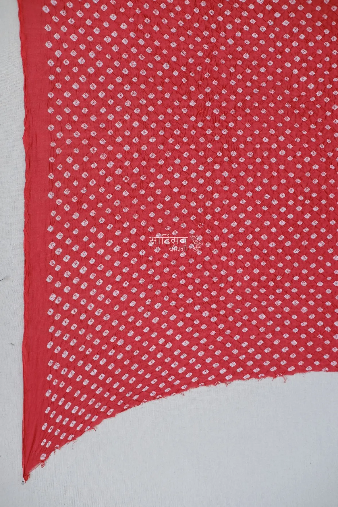 Hand-Dyed Red Chanderi Blouse Material Panel