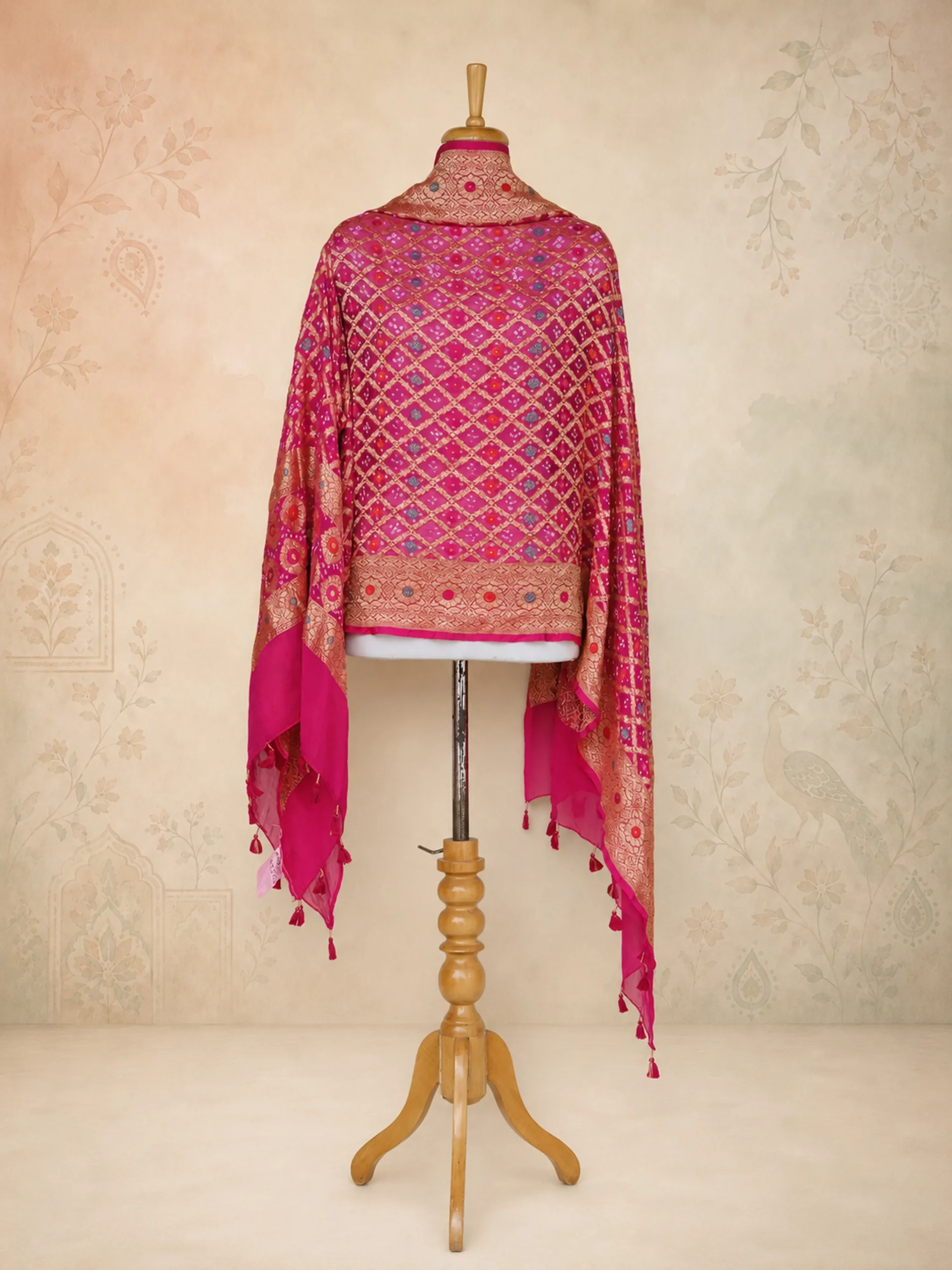 Shahi Rani - Pure Chiffon Georgette Dupatta in Shades of Ranipink