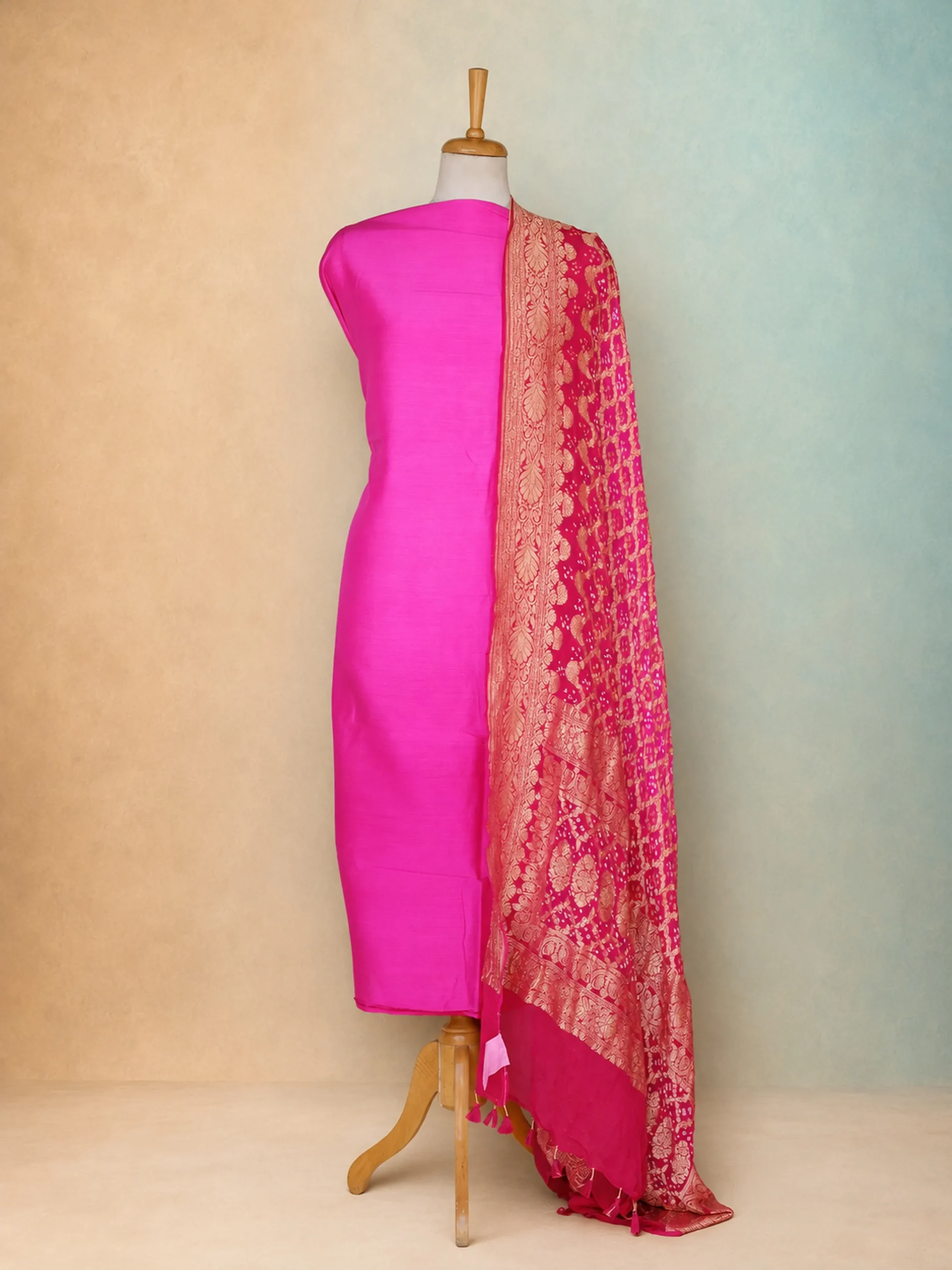 Rani Darbar - Premium Munga Silk Top and Flowy Georgette Dupatta Piece