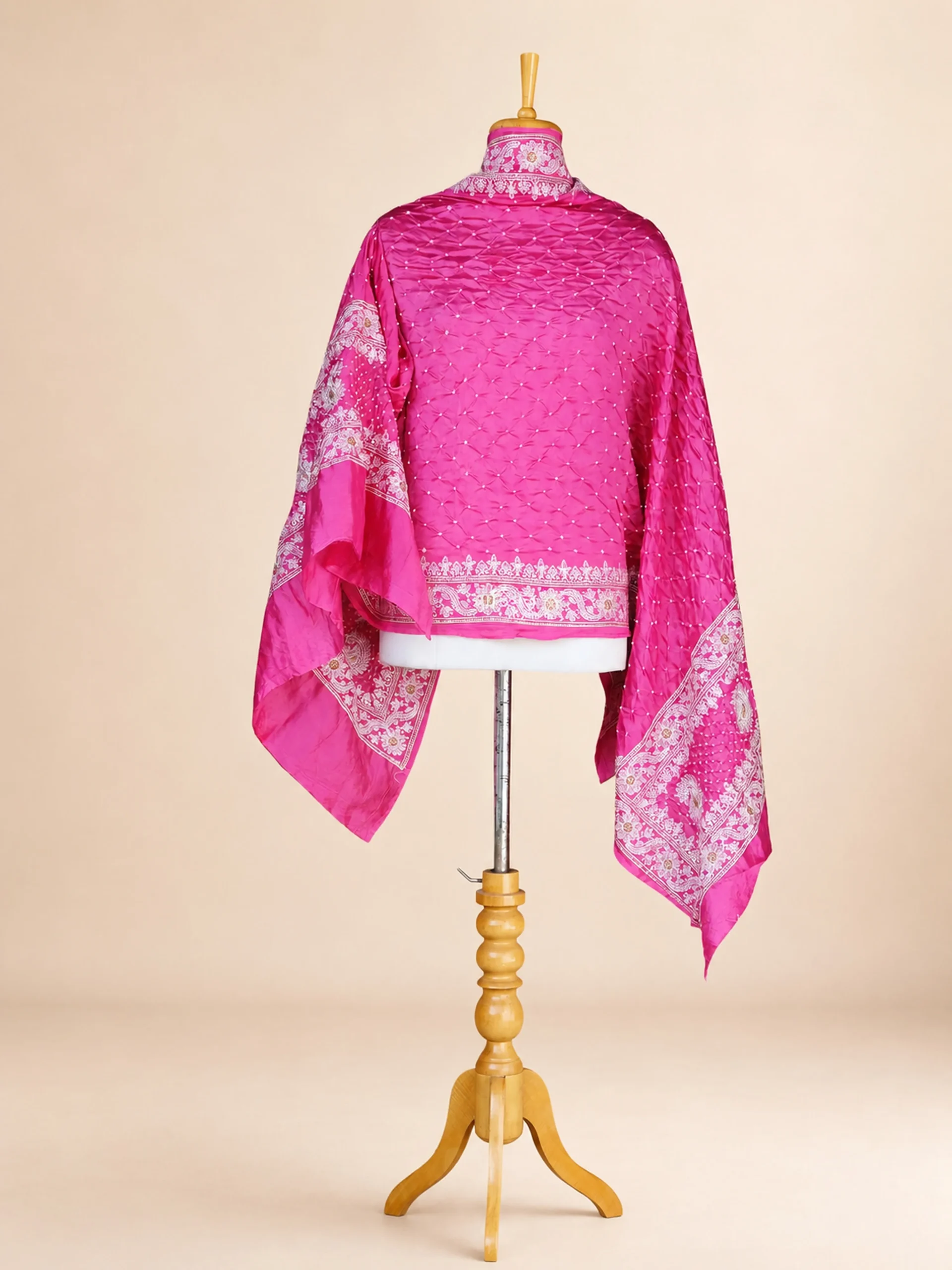 Authentic Kutch Bandhani Chanderi Silk Dupatta