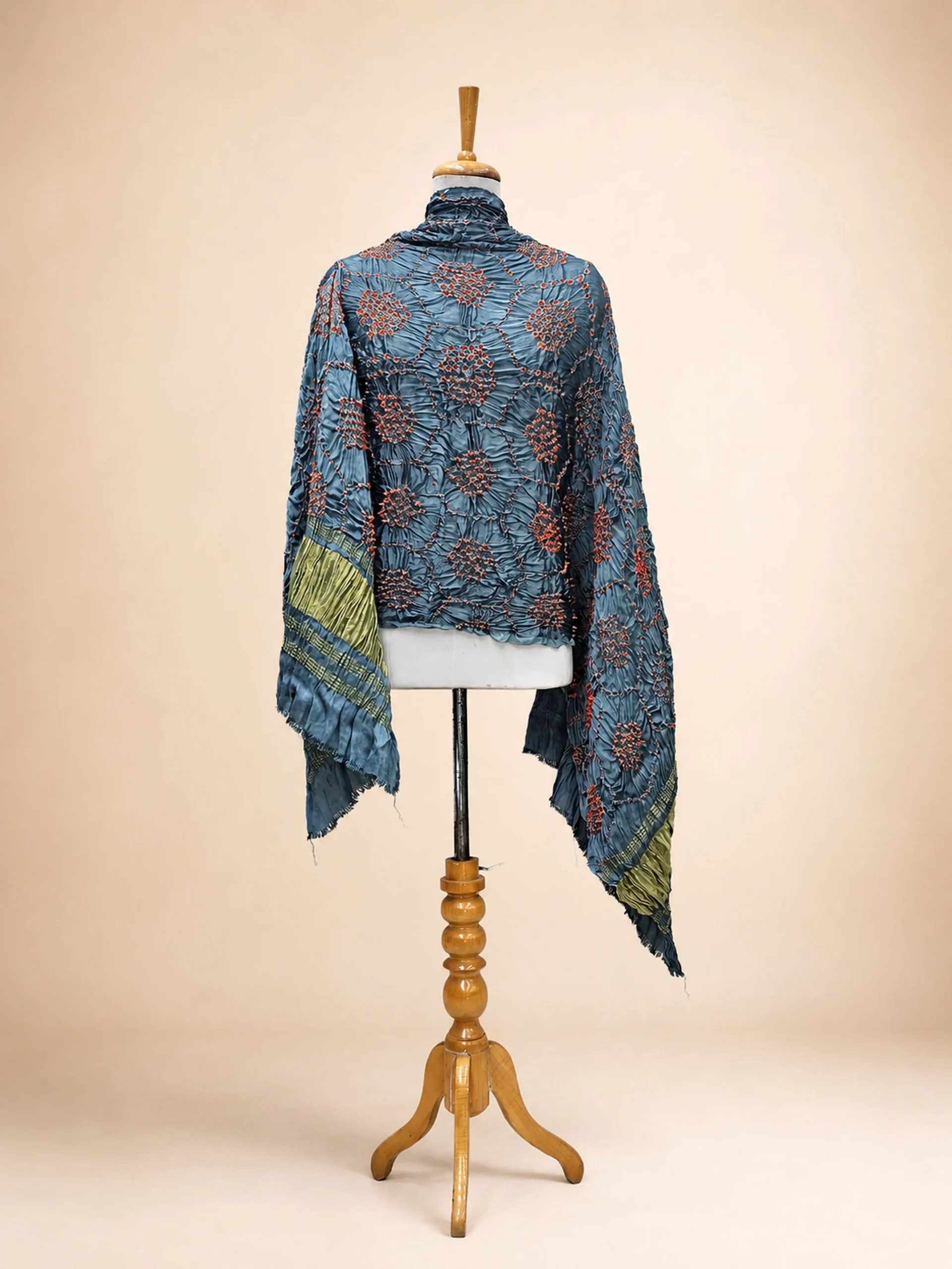 Noir Ruby – Hand-Tied Modal Silk Bandhani Dupatta