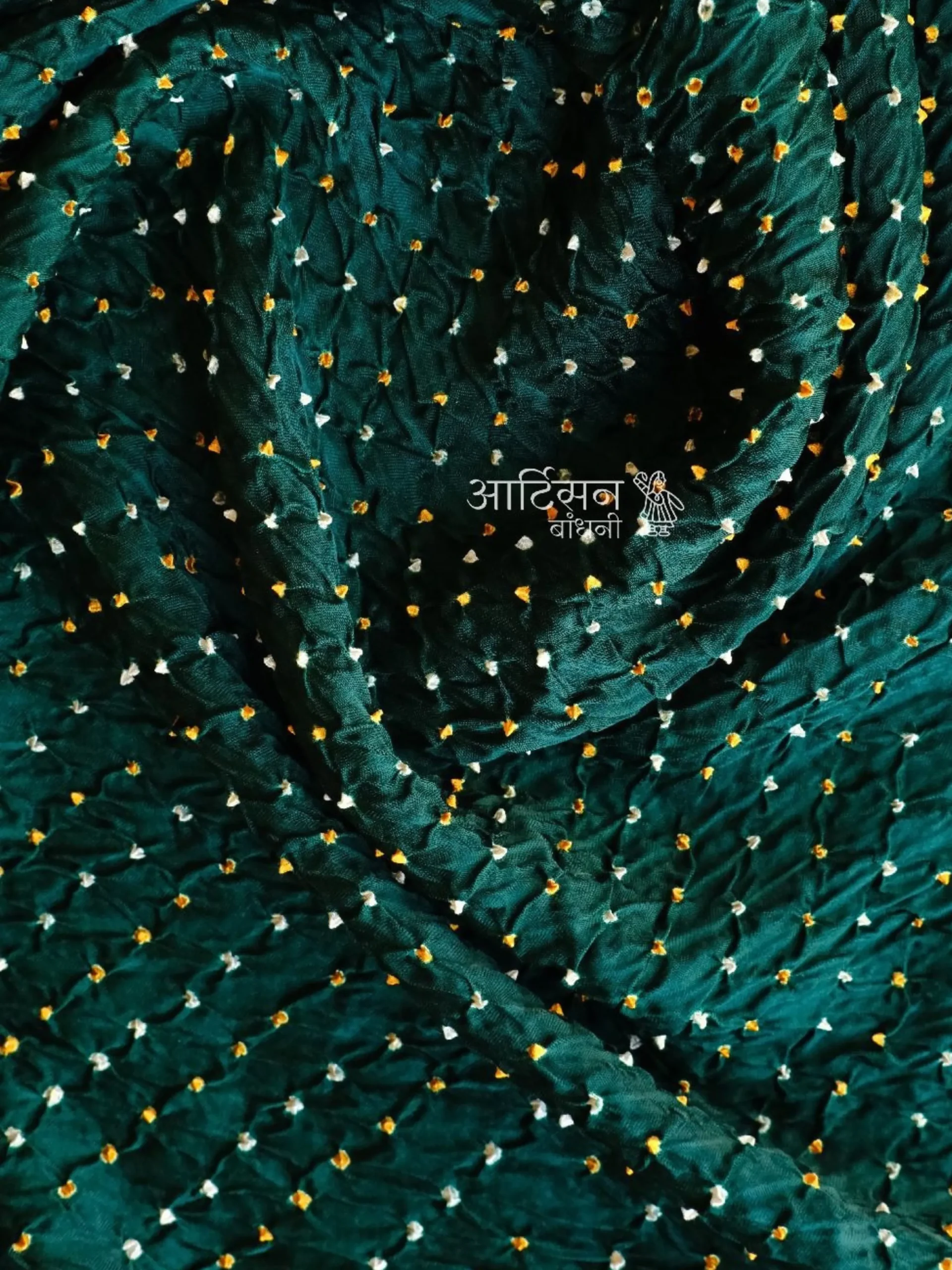 Jade Serenity Modal Silk - Exclusive Hand-Tied Bandhani