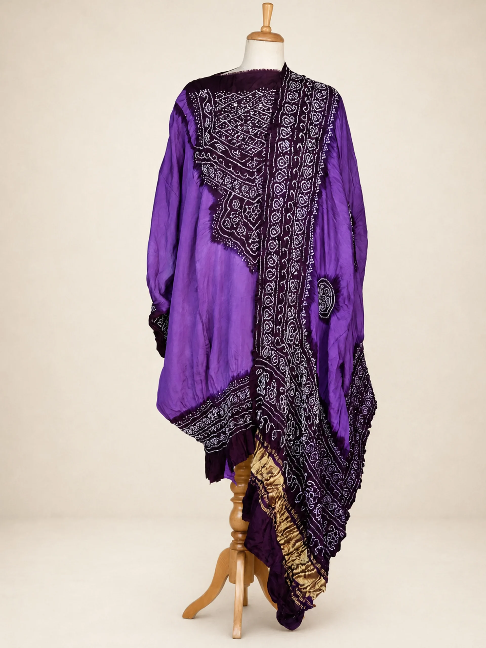 Rann Rajwadi – Pure Gaji Silk Bandhani Aabha | Shades of Purple